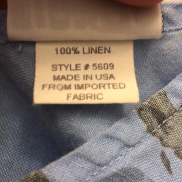 Habitat, clothes to live in blue floral linen button down blouse size xs - Picture 12 of 12